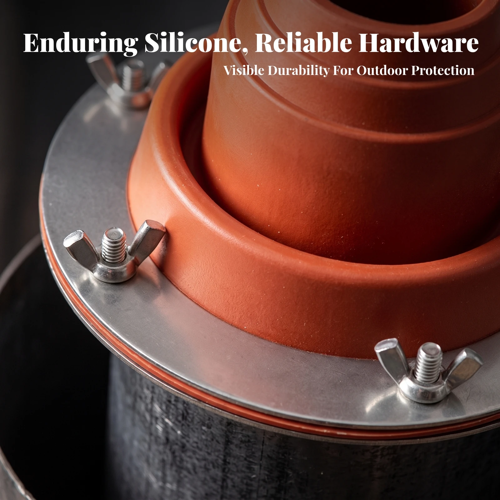 Silicone Chimney Sleeve with Metal Collar Low-Silhouette Chimney Anti-Scald Sleeve Heater Pipe Flashing Kit for Campers