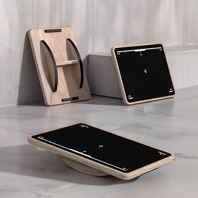 

Wooden balance board square fitness trainer