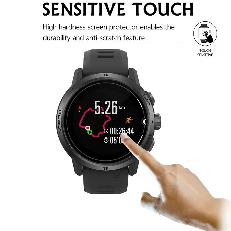 Protector de pantalla de 5 piezas para reloj inteligente, película protectora de vidrio templado para Coros Pace 3 / Pace 2 /Apex 2 Pro 42mm 46mm Vertix 2