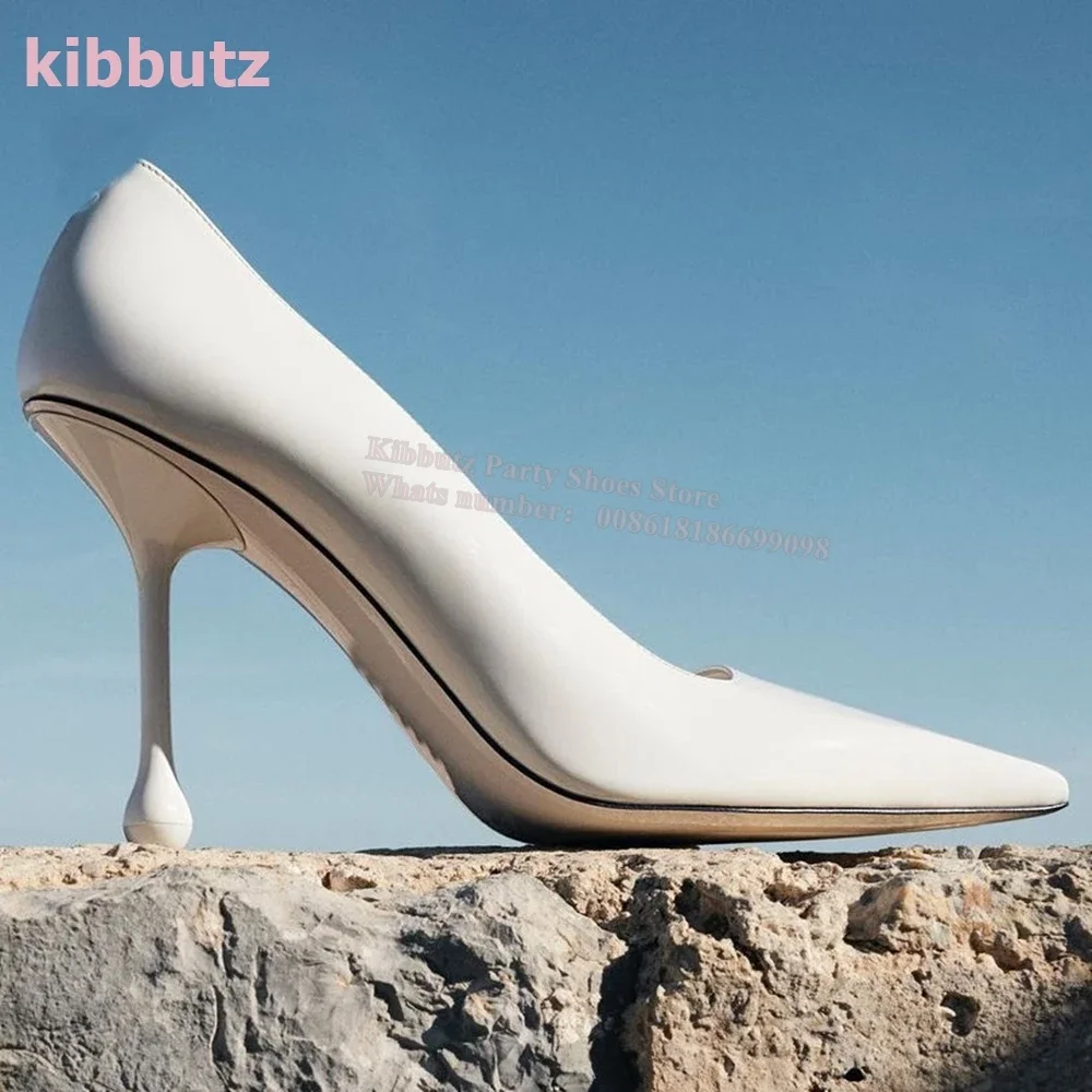 

Leather Pump Shoes Slip-On Solid Color Pointed Toe Thin Heel Fashion Elegant Sexy Luxury Party Wedding Dress Women Shoes Newest