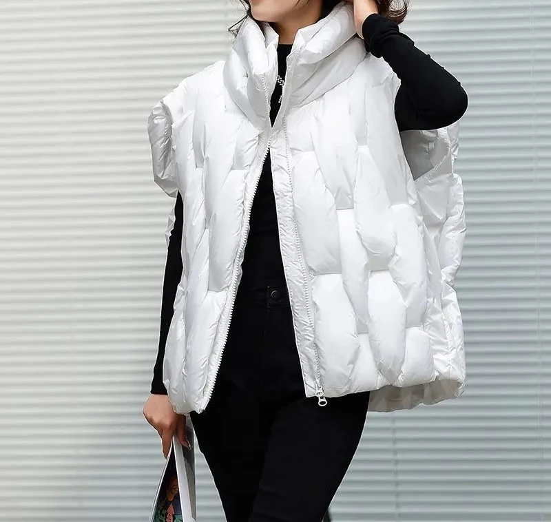 Frauen Winter Unten Baumwolle Weste Jacke Ärmellose Stehkragen Damen Weste Mantel Mode Lässig Dame Outwear