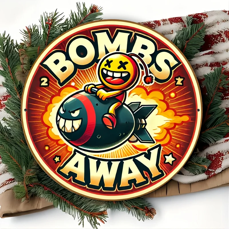1pc Vintage -Away Cartoon Character Aluminum Wall Art Sign -