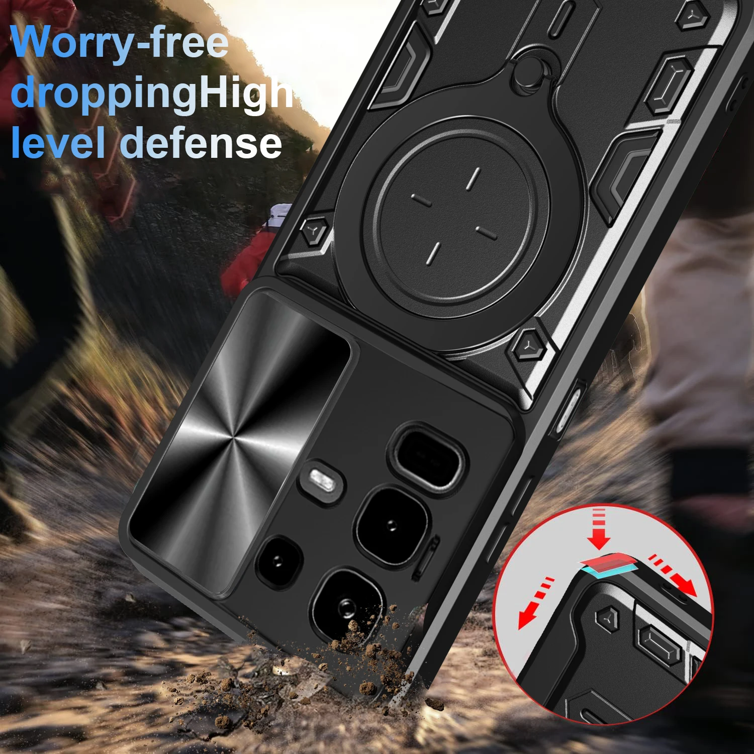 غطاء حماية لهاتف انفينيكس نوت 50 برو 4G 50 Pro + Plus 50x 5G مع حامل حلقي حامل عدسة حماية Fundas Coque Capa #4