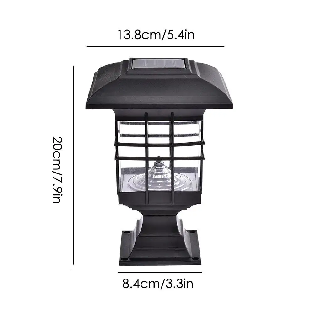 Waterproof House Shape Solar Column Lamps for Home Outdoor Lighting Garden Landscape Patio Backyard Street Lights Decoration