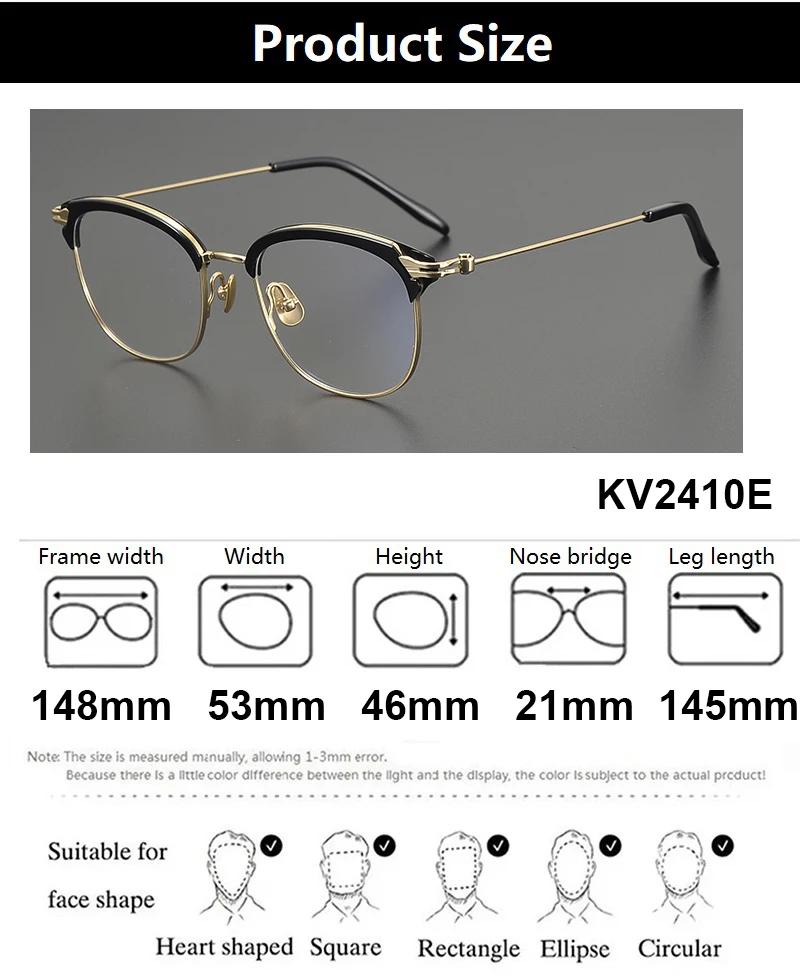 إطار نظارات مربع كبير الحجم ياباني عتيق للرجال والنساء من التيتانيوم خفيف الوزن بتصميم علامة تجارية نظارات وجه كبيرة #6