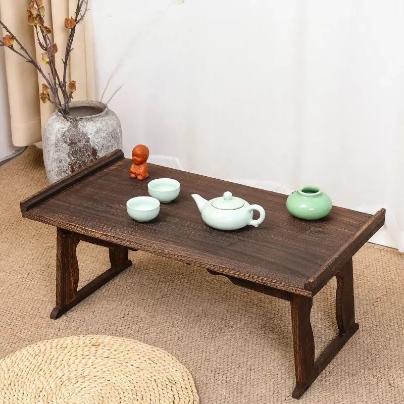 #¥Foldable Shelf Japanese-Style Low Table Tea Desk Bay Window Shelf Tatami Mat Desk Small Coffee