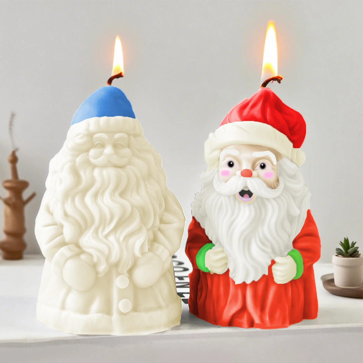 Santa Claus Silikon Kerze Form DIY 3D Weihnachten Ornamente Opa Bart Handwerk Gips Form Aromatherapie Kerze, Der Werkzeuge
