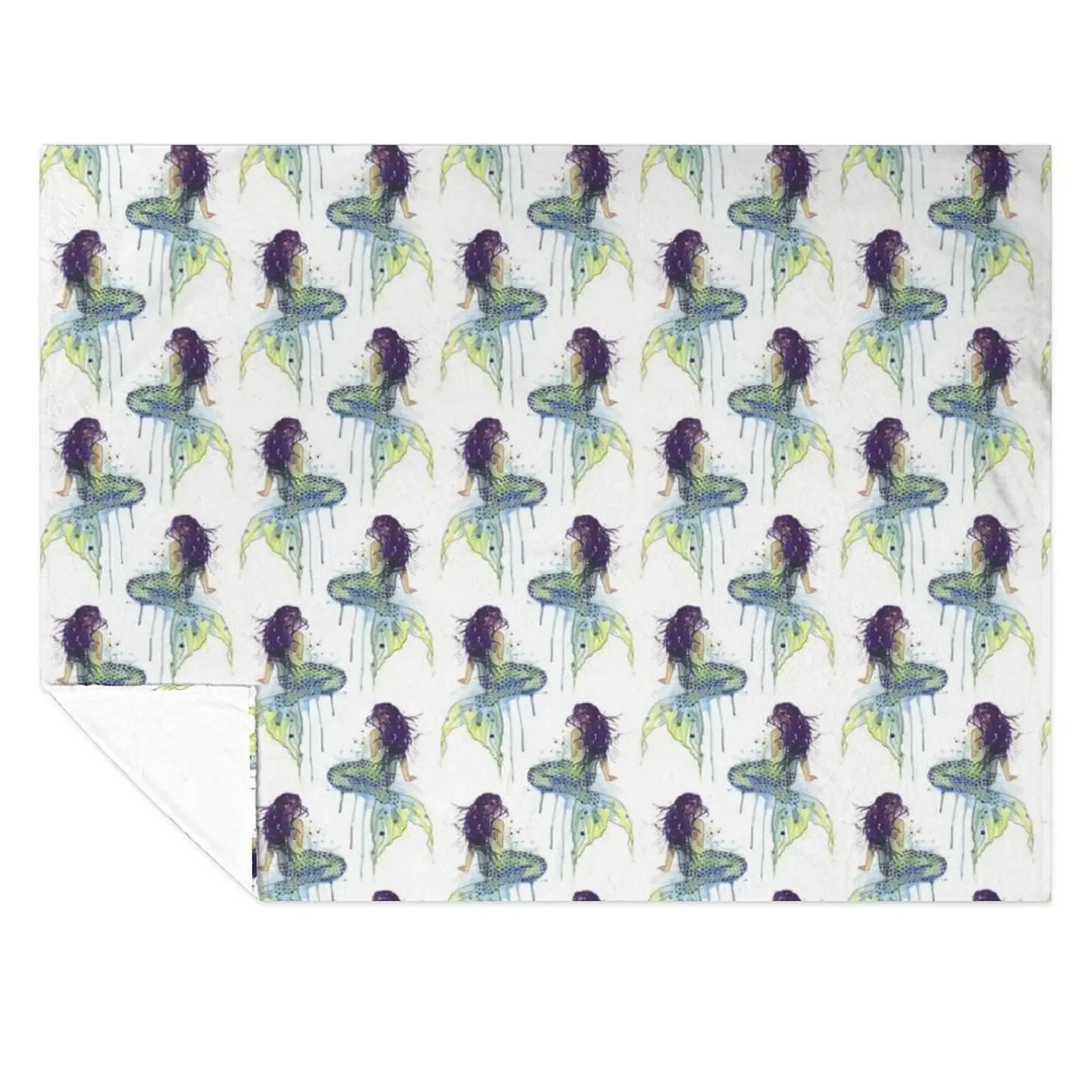 

Mermaid Throw Blanket Quilt Hairy Single Plaid on the sofa Blankets