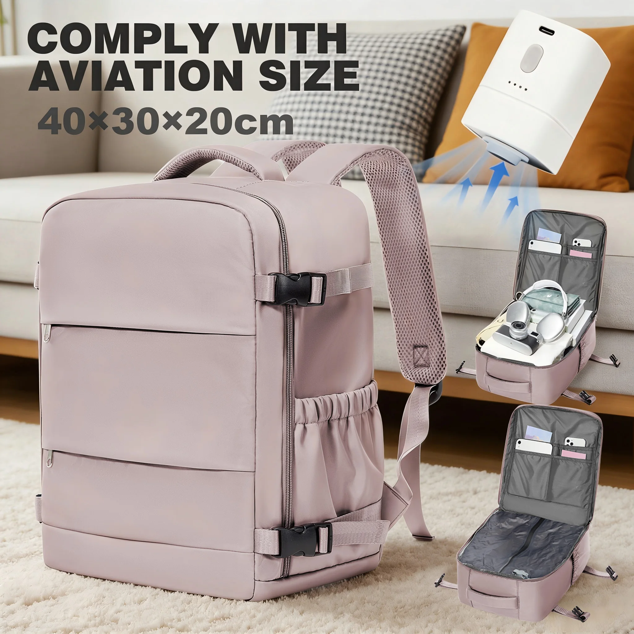 

Ryanair 40x30x20 Travel Backpack Vacuum Backpack Short Distance Business WizAir Cabin Bag 15.6'Laptop Work Bag, Genuine Backpack