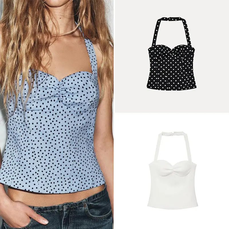 

Women's Heart-Shaped Collar Gathered Neckline Top High Waist White Casual Shorts Two-Piece Set Summer Fashion Outfit