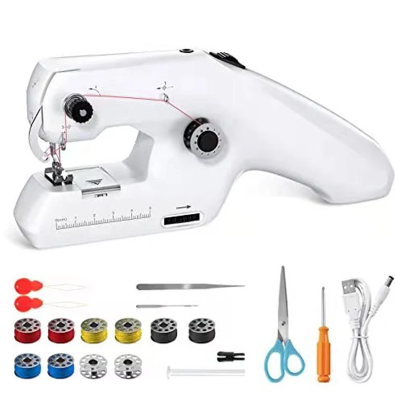 ZDML-6 Sewing Machine Household Mini Handheld Machine Portable Electric Double Thread Sewing Machine