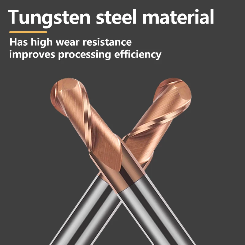 WALTETAP 2F Carbide Ball Nose End Mill Tungsten steel Cutter CNC Router Bit Milling Tool R0.5 R1 R2 R3 R4 R5 R6 Cutting tools
