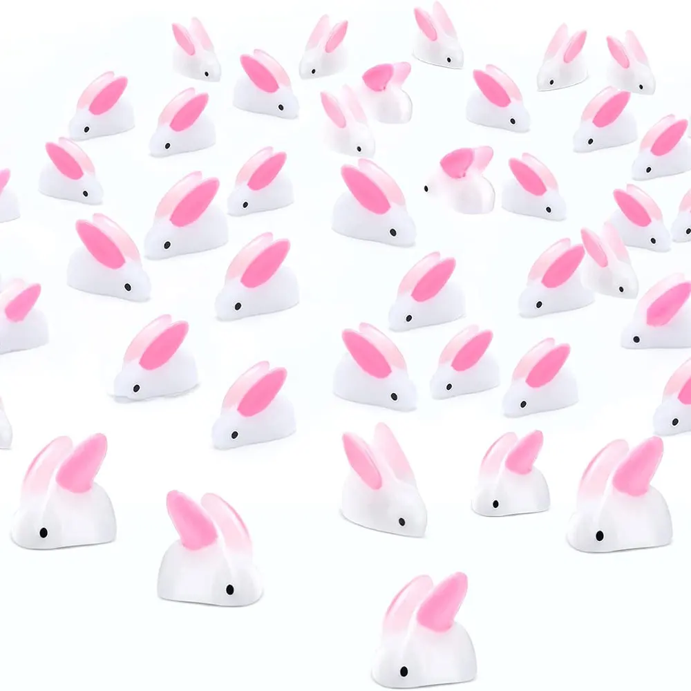 Mini Rabbit Miniature Hare Animal Figurine Resin Craft Bunny Micro Fairy Garden Ornament DIY Decoration Accessories
