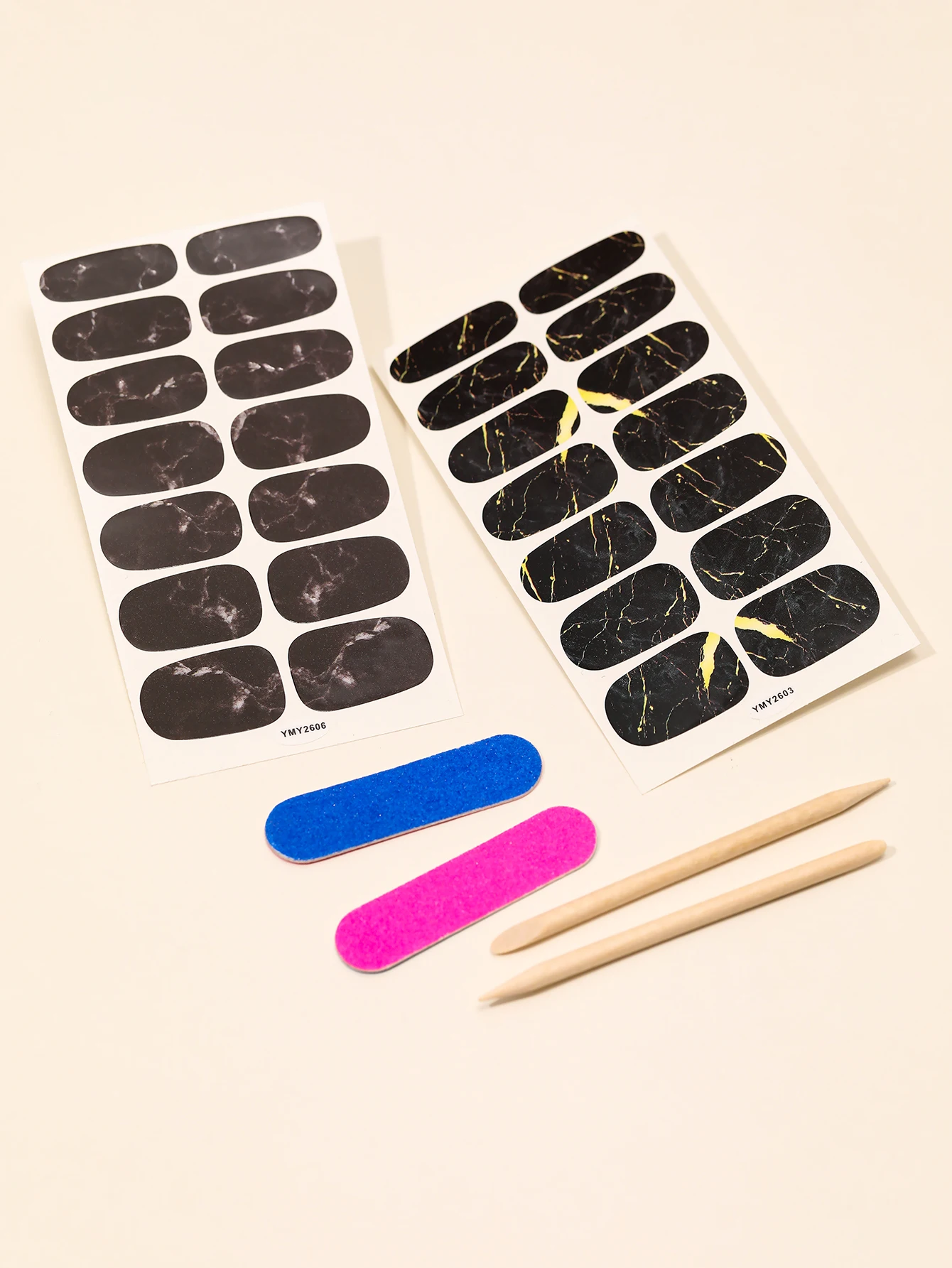 14pcs Salon-quality Nail Polish Stickers Waterproof Full Wrap Semi Cured Gel Nail Strips With Nail File Wooden Stick