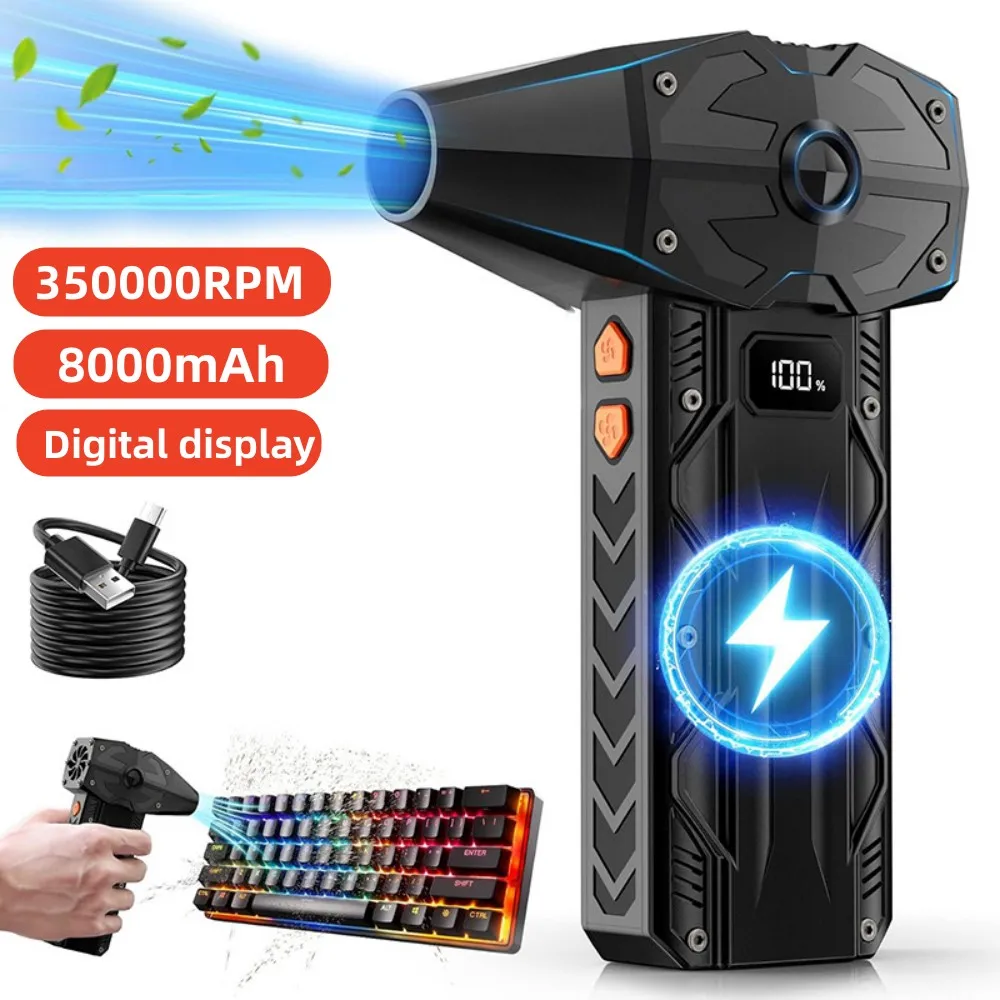 350000RPM Jet Dry Blower 4-Gear Adjustable Compressed Air Duster Portable Mini Jet Blower For Computer Keyboard Outdoor Car Home