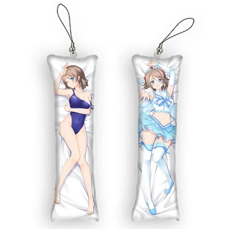 New design LoveLive!Sunshine!! Watanabe You Dakimakura Keychain Mini Anime Full Body Key Chain Phone Pendant Cosplay Anime Keych