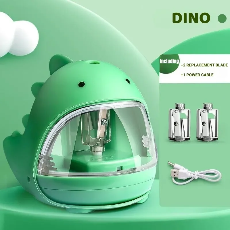 New Design Wire Pencil Sharpener Cute Dinosaur Shape Electronic Pencil Sharpener For School Stationery Student With Battery