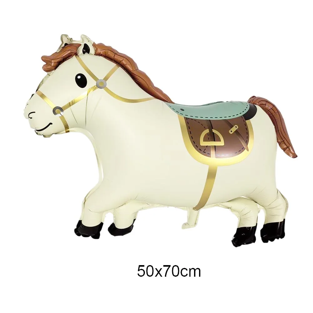 2 stücke Pferd Ballon Pferd Geformt Folie Tier Ballons Western Cowboy Thema Kinder Geburtstag Party Baby Dusche Hochzeit Decor Liefert – Detail 4
