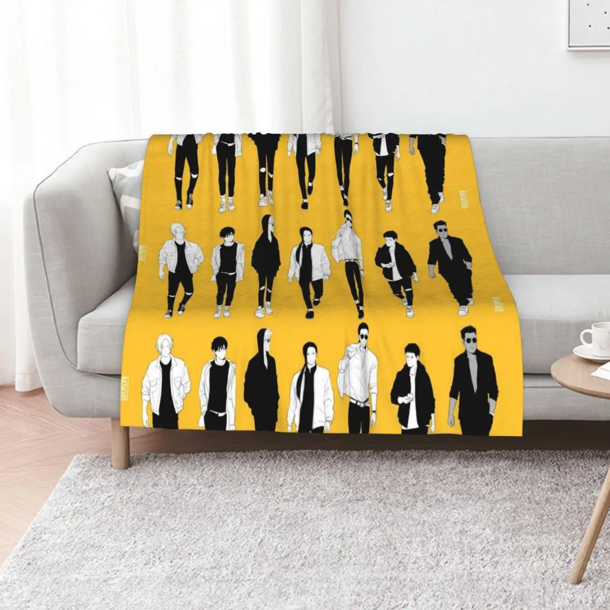 

Banana Fish Boys Throw Blanket For Sofa Thin Summer Decorative Sofa Kid'S Blankets