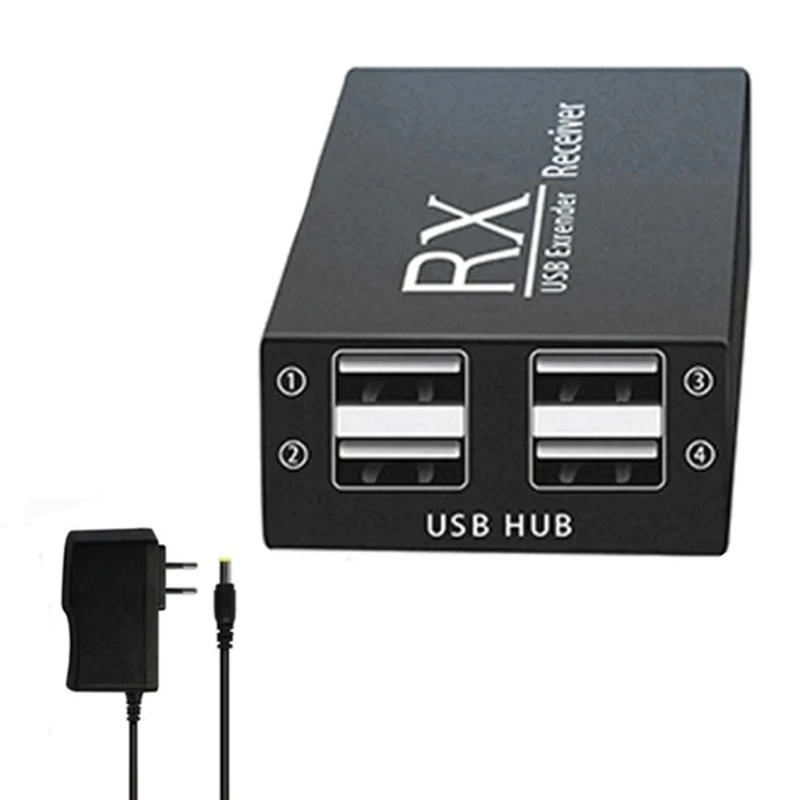 Estensori USB da 120 M su cavo Ethernet Prolunga Splitter hub USB a 4 Trasmettitori per tastiere Mouse Stampanti Y9RF