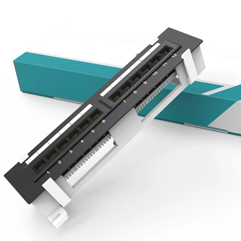 ZoeRax 12-Port Cat6 Patch Panel, Wall Mount, Included 89D Bracket, Vertical or Horizontal Installation Cat5e & Cat6 RJ45 Cabling