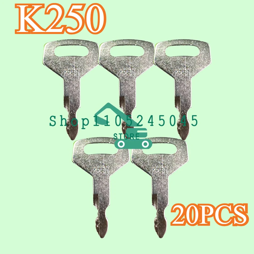 

20pcs New K250 Ignition Starter Keys YN50501010P1 Compatible with Compatible with New Holland Loader