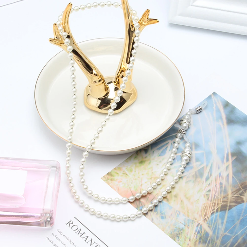 

2pcs Pearl Eyeglasses Strap Neck Chain For Glasses Holder Retainer Cord Running Hiking Cycling Sports Sunglasses Eyewear Safety