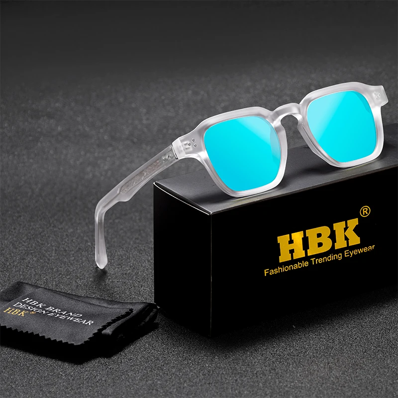 

HBK Fashion Square Men Sunglasses Women Core Insert Temple Luxury Brand Sun Glasses Travel Beach Party Festiva Gifts