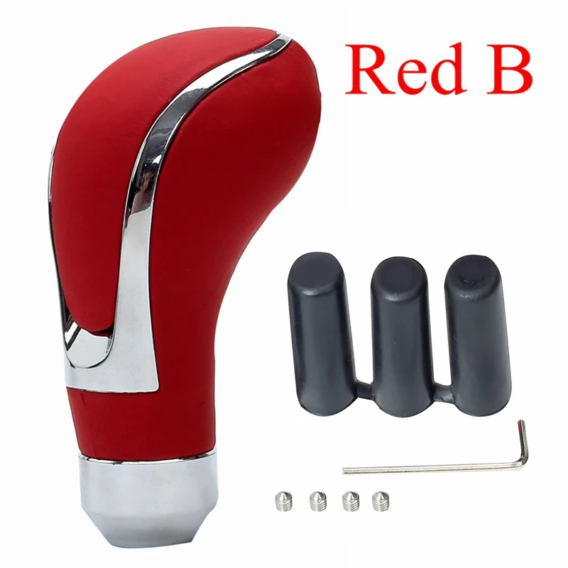 Leder Schwarz Rot Schaltknauf Auto Schaltknauf Schaltknauf Schaltknauf Schaltknauf Hebel Schaltgetriebe – Detail 16