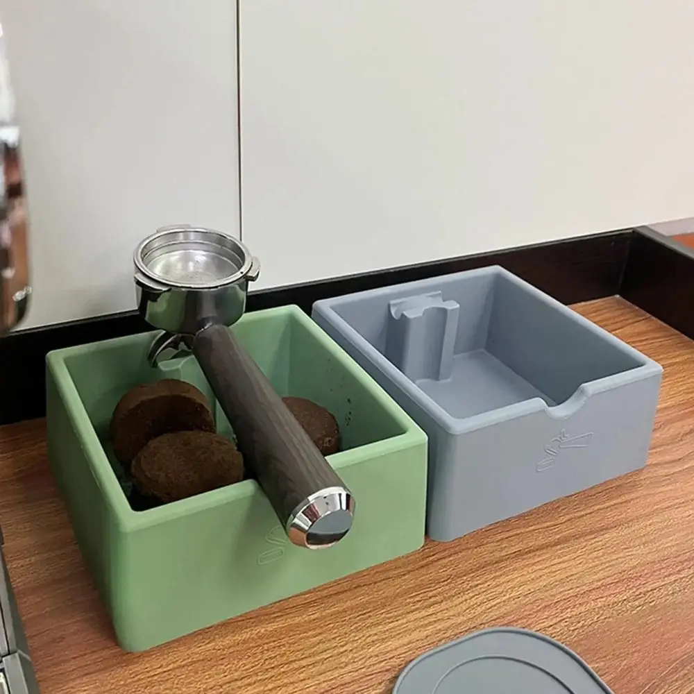 

Non-Slip Coffee Knock Box Shock-Absorbent Solid Color Espresso Dump Bin Quiet Reusable Coffee Grounds Container Espresso Bar