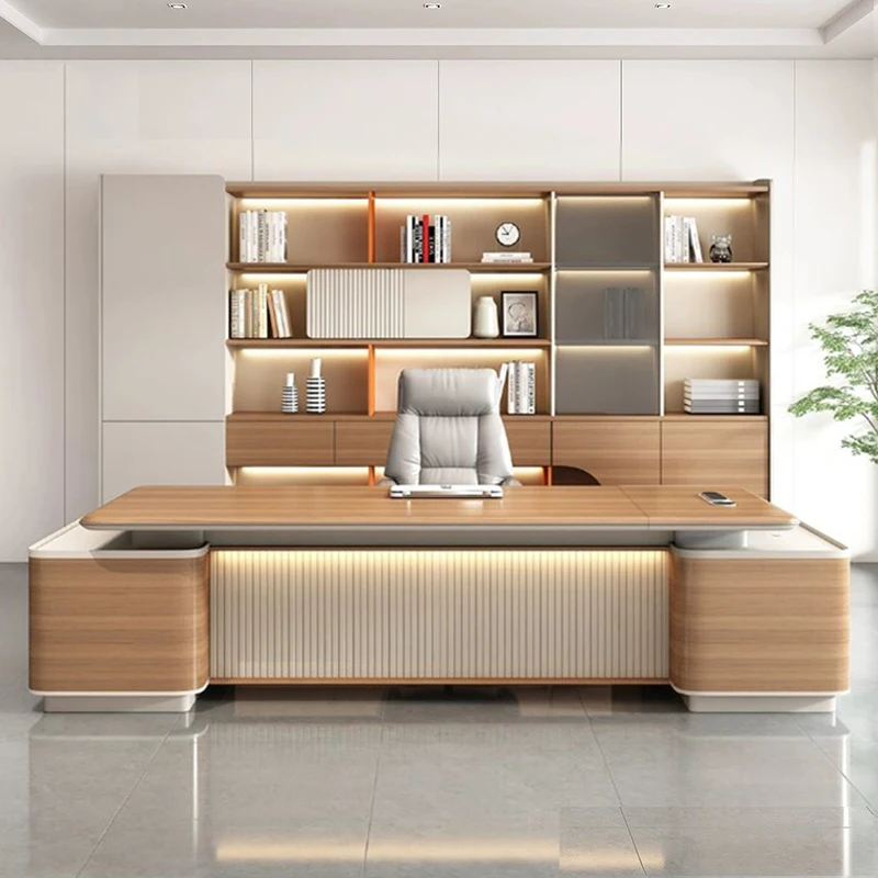 أثاث مكتبي حديث 2.4 متر مكتب الرئيس التنفيذي للخزانة على الوجهين #1
