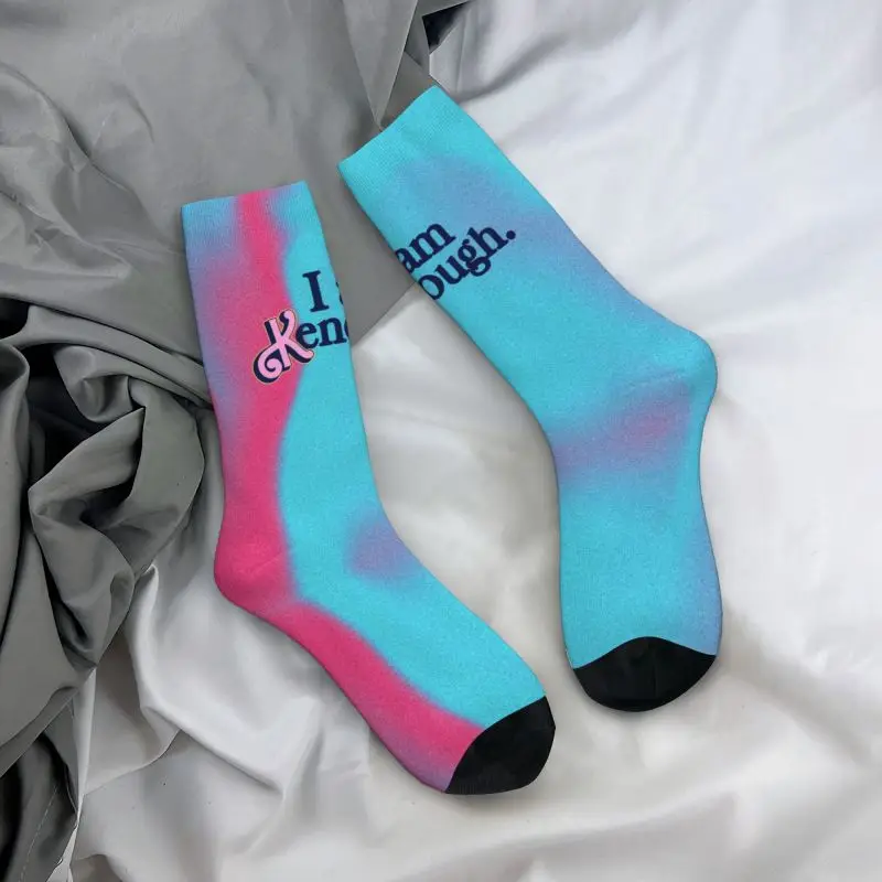 Novelty Mens I Am Kenough Ryan Gosling Dress Socks Unisex Comfortable Warm 3D Print Crew Socks