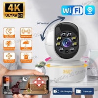 Smart Panoramic Camera 4K Rotatable WiFi Controllable Surveillance Auto Tracking 2-way Audio Color Night Vision Monitor 2025 New