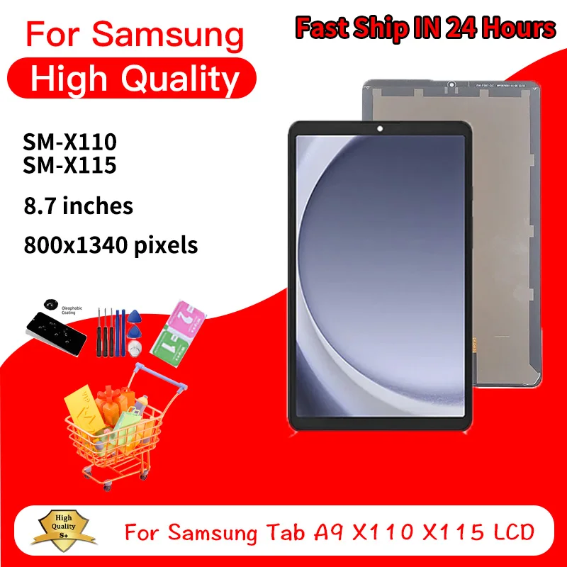 

8.7inch For Samsung Tab A9 X110 X115 LCD Display Touch Screen Digitizer SM-X110 SM-X115 Display Assembly Repair Parts