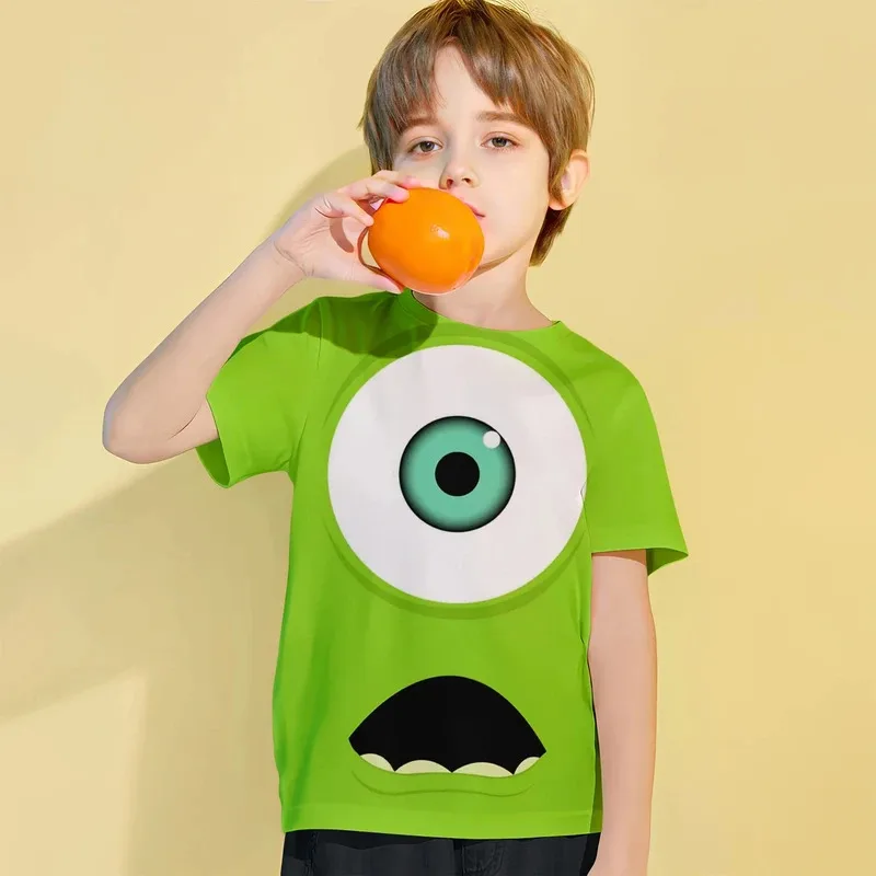 

Summer Kids Cartoon Monsters Inc Tops Tees Funny 3D Print T-Shirt Cartoon Children Short Sleeve Clothing Boys Sports Streetwear