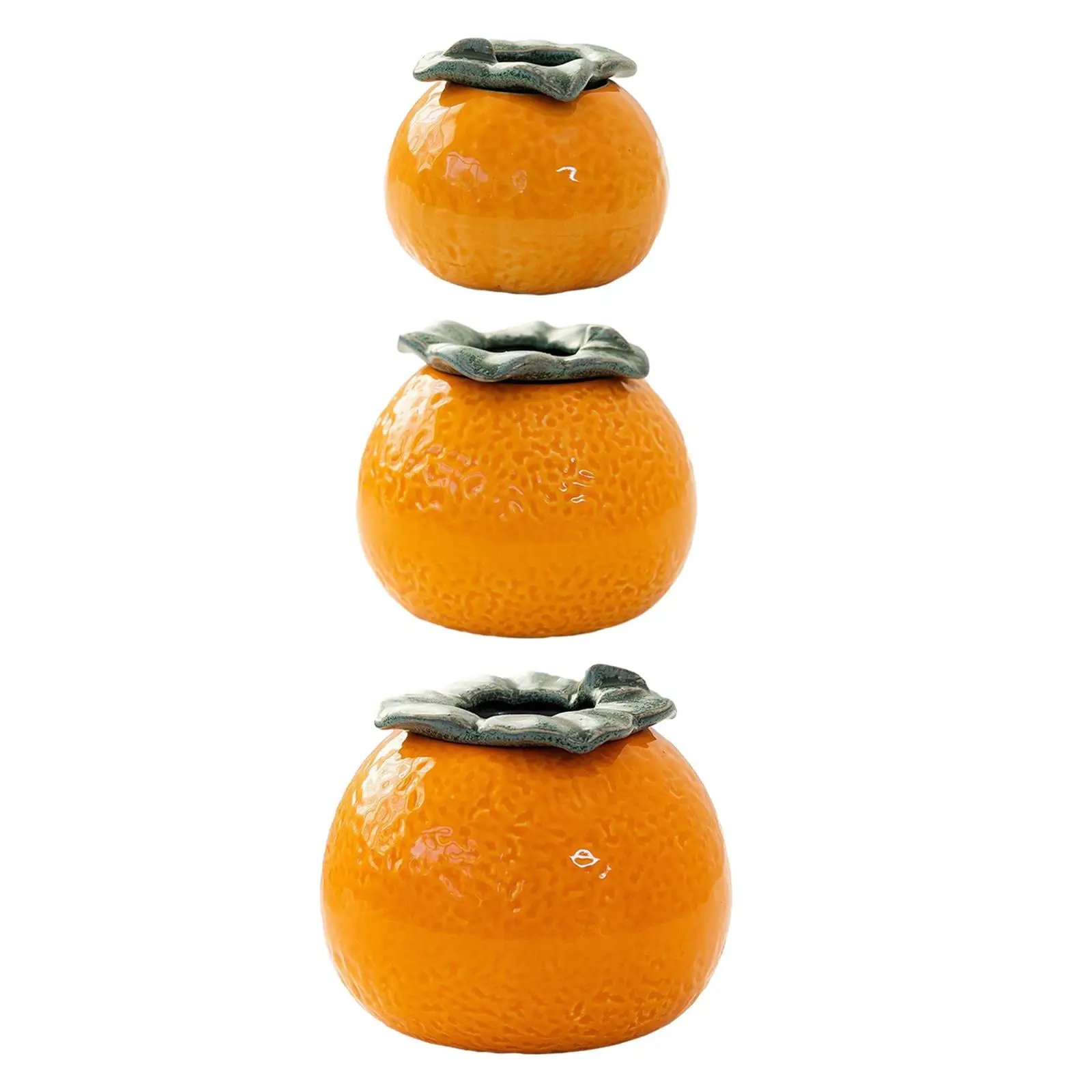 Flower Pot Orange Planter Ceramic Orange Table Decoration Mini Table Flower Pot