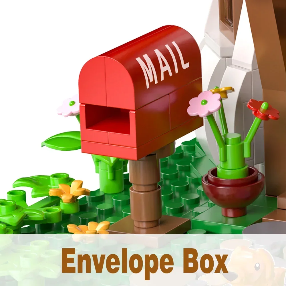 New MOC Fairy Tale Mushroom House Building Blocks Set Village Architecture Micro Mini Bricks Construction Toys