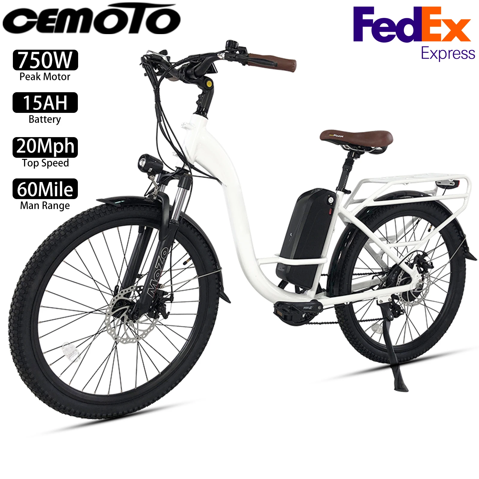 

26-дюймовый электрический велосипед, 750 Вт, 20 миль в час, 60 миль, городской электрический велосипед, 48 В, 15 Ач, новый электровелосипед 2025 года