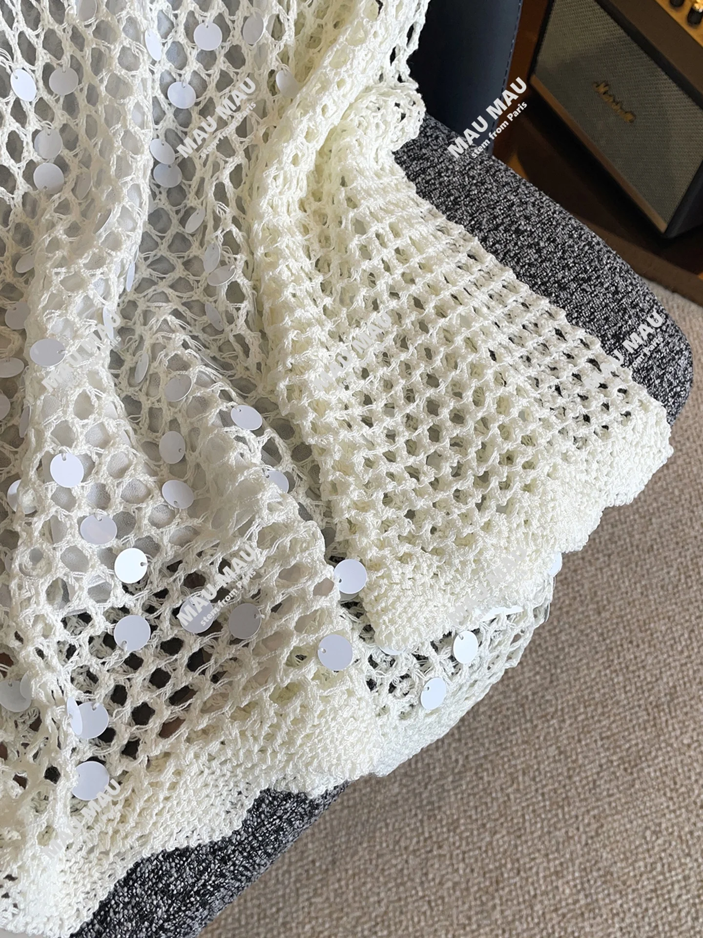 

iny с блестками полый вязаный топ футболка Sle Small Fraance Sle осень Новое поступление женская элитная мода от Nu