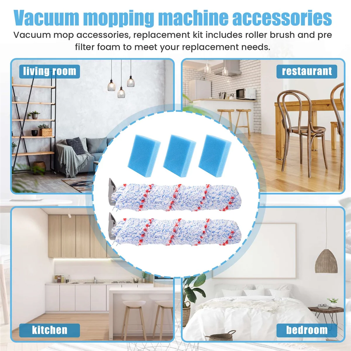 أسطوانة فرشاة فلتر وفوم قبل التصفية ، أجزاء بديلة لـ Tineco IFloor مكنسة كهربائية رطبة وجافة لاسلكية