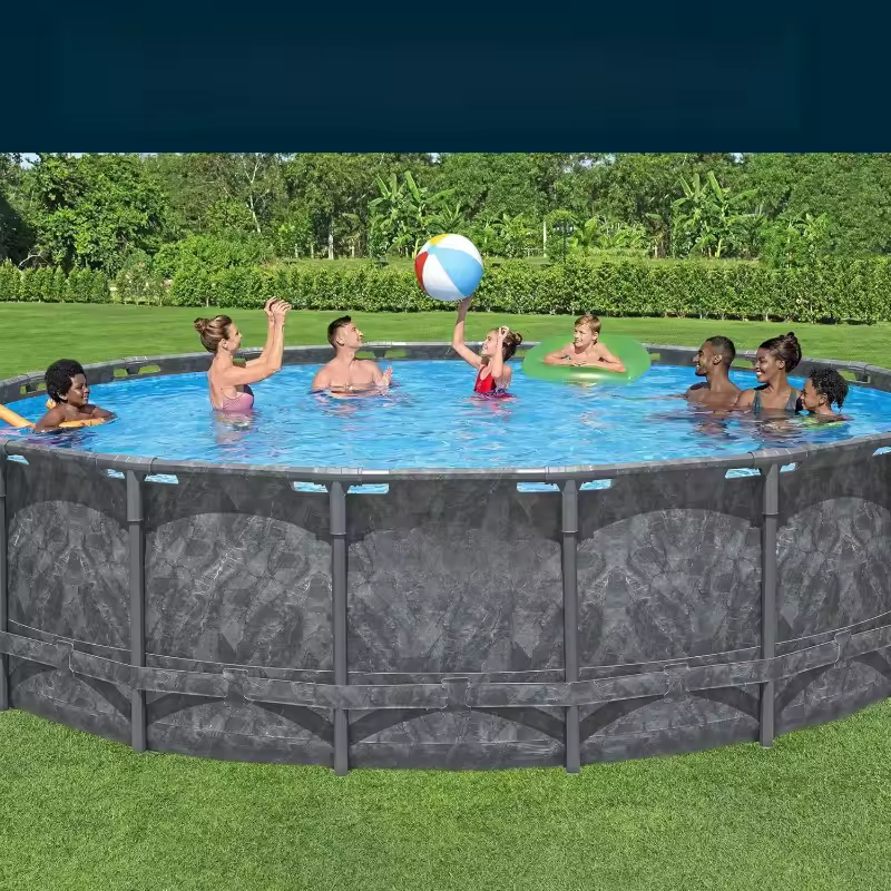 NEW APX 365 18' x 52" Round Above Ground Swimming Pool Outdoor Backyard Framed Pool Set - AliExpress 