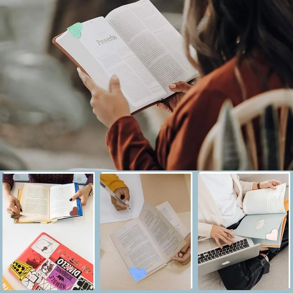 6 шт., милые угловые книжные знаки для учителей, студентов, любителей чтения книг, для школьных офисных товаров для дома (сердце (6 шт.)