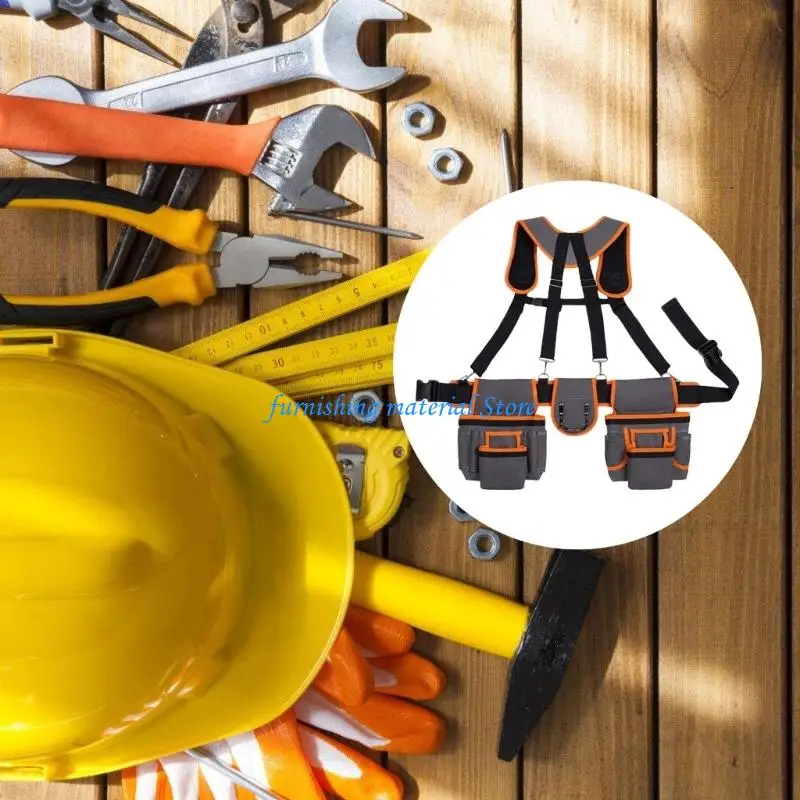 Y5GD Tool Belt For Electricians And Carpenters With Detachable Hammer Holder And Measuring Tape Pocket