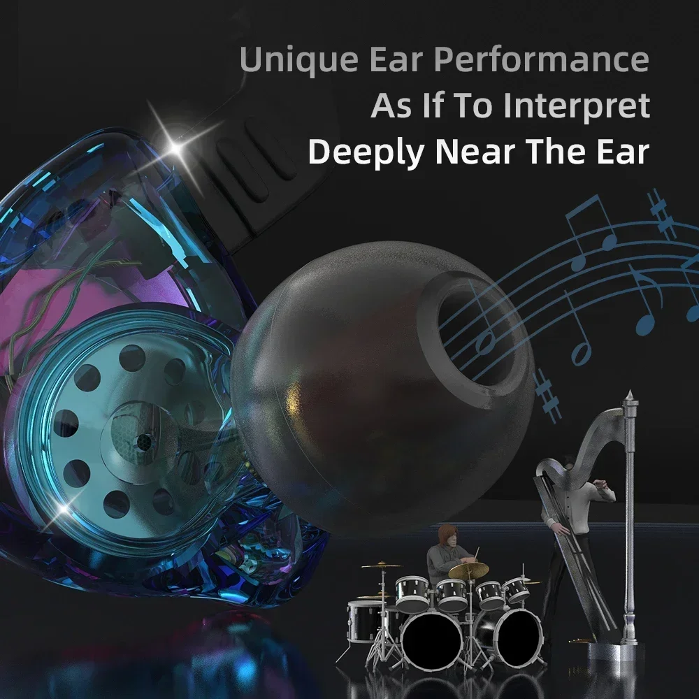 QKZ AK3 FiLe Wired Earphone Microphone HiFi Music Monitor Bass Headphones Noise Cancelling Headset for Sport  Gaming Accessories