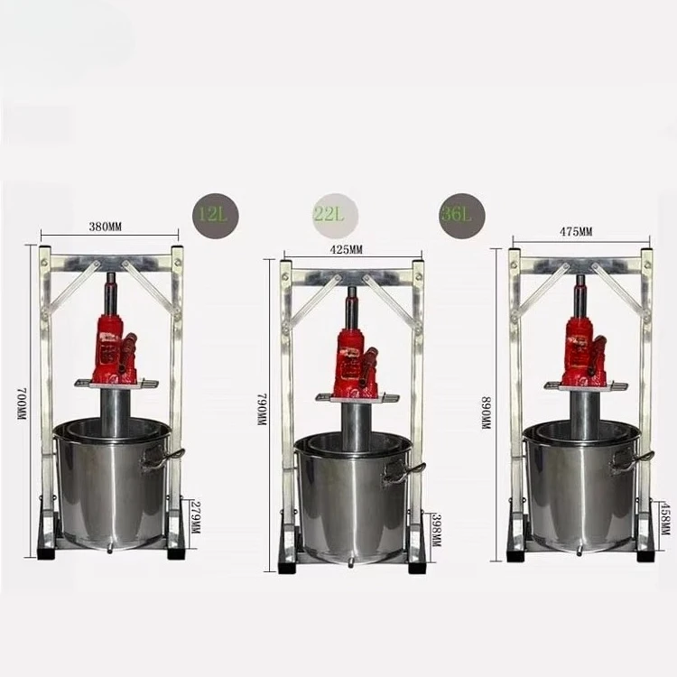 Pressa per uva in acciaio inossidabile Pressa per spremiagrumi Attrezzatura per vino Macchina per vinificazione