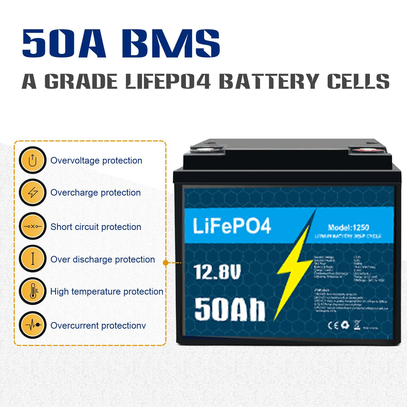 12V 100Ah 50Ah 30Ah 16Ah 10Ah lifepo4 battery Perfect for RV, Kayak, Solar, homes off-grid applications lifepo4 battery charger