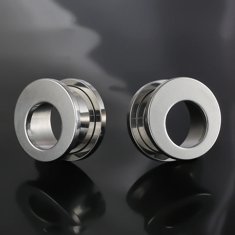 2PCS 316 Stainless Steel New Ear Gauges Tunnels Plugs Stretcher Studs Piercing Women Men Body Jewelry Expansions