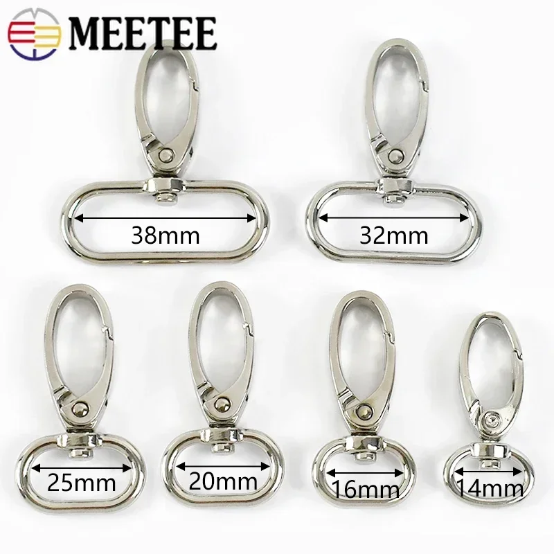 10/20Pcs 20/26/32/38mm Metal Bags Strap Buckles Lobster Clasp Collar Carabiner Snap Hook DIY KeyChain Bag Part Accessories