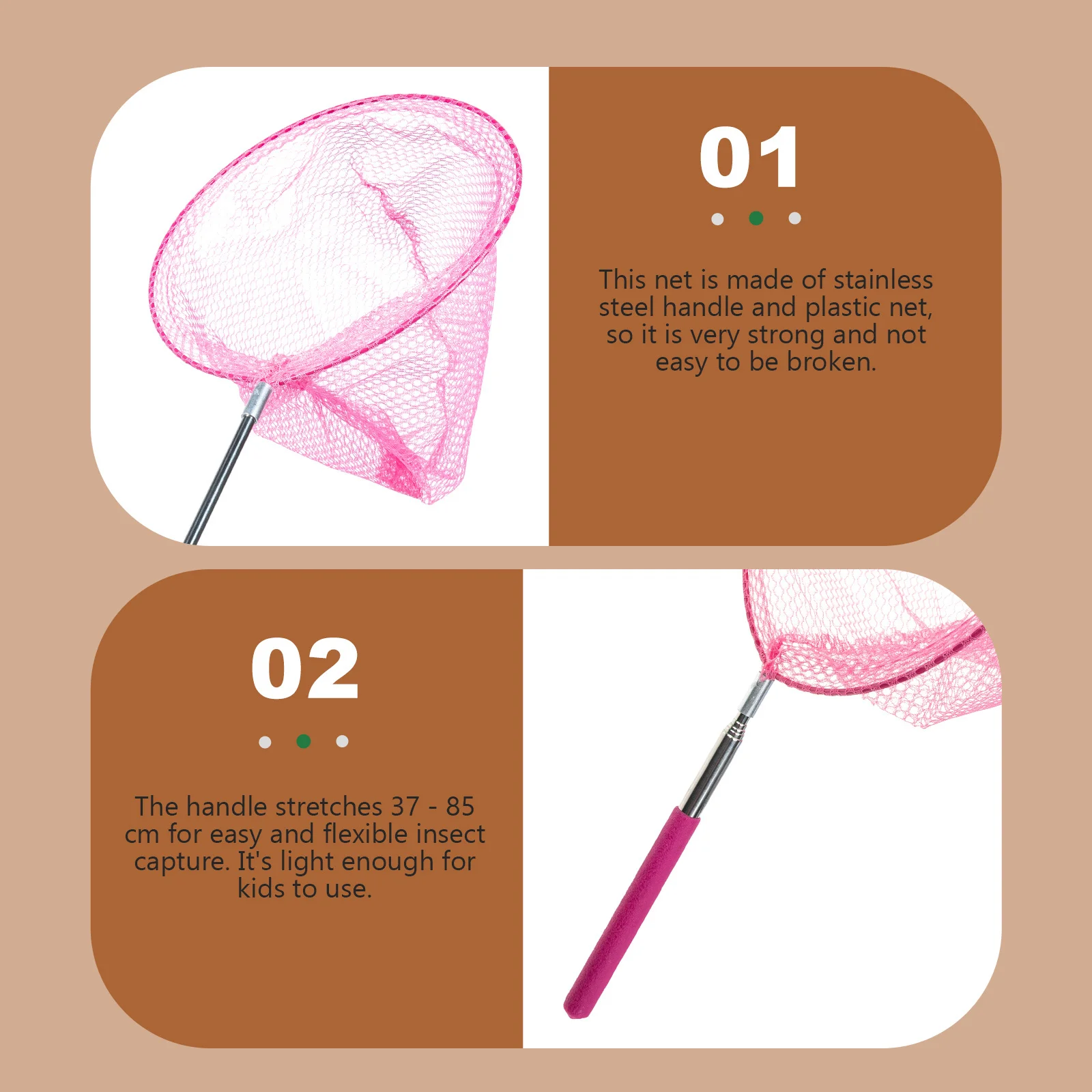 

1Set Retractable Insect Catching Net Durable Outdoor Bucket for Children Butterfly Dragonfly Small Fish Net Extending Pole