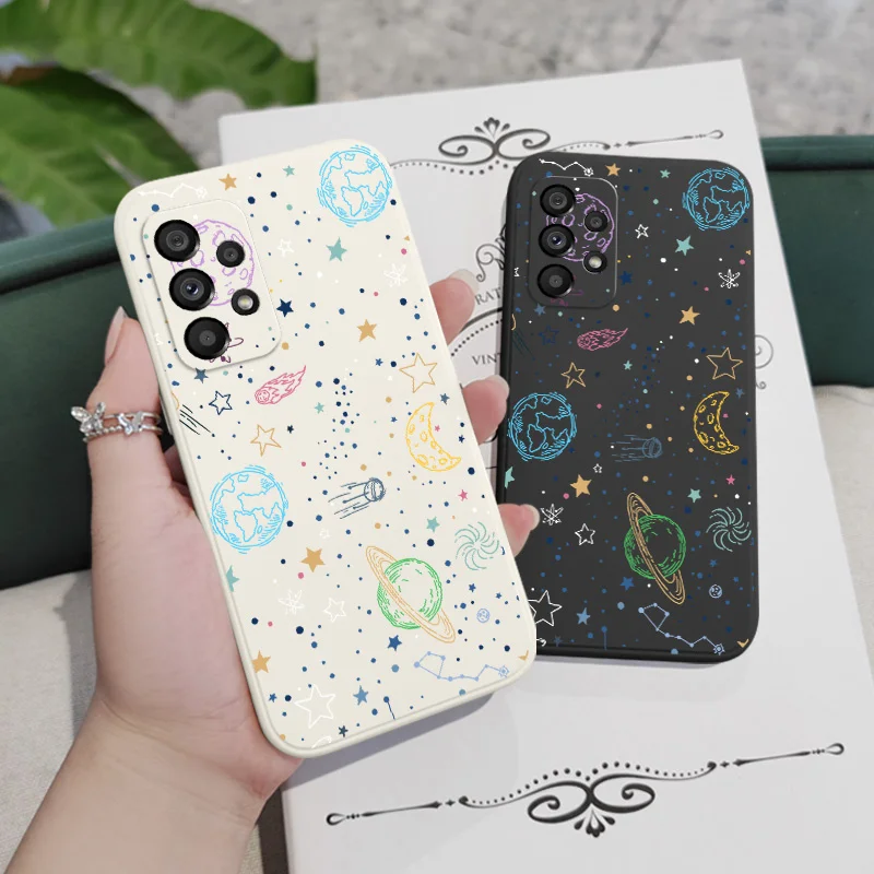 Neon Planet Case For Samsung Galaxy A73 A53 A33 A23 A13 A03 A72 A52 A52S A32 A22 A12 A02 A02S A71 A51 A31 A21S 4G 5G Cover